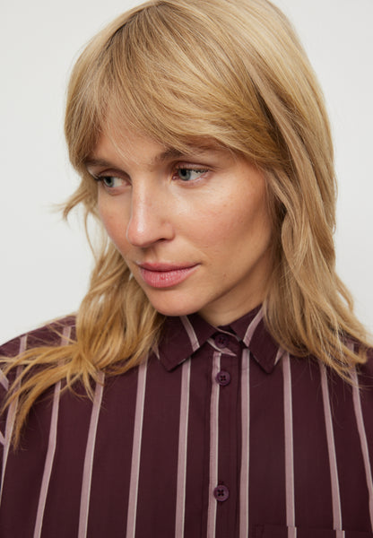 recolution - FORSYTHIA STRIPES  Shirt dark plum