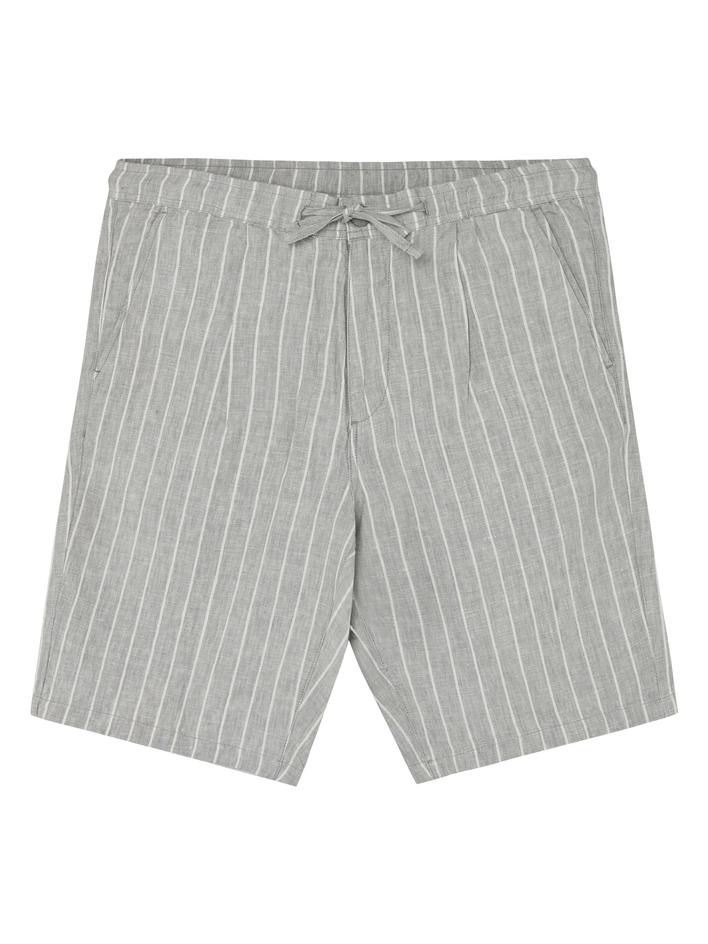 KCA - Fig loose linen shorts Grey stripe - WERTE FREUNDE