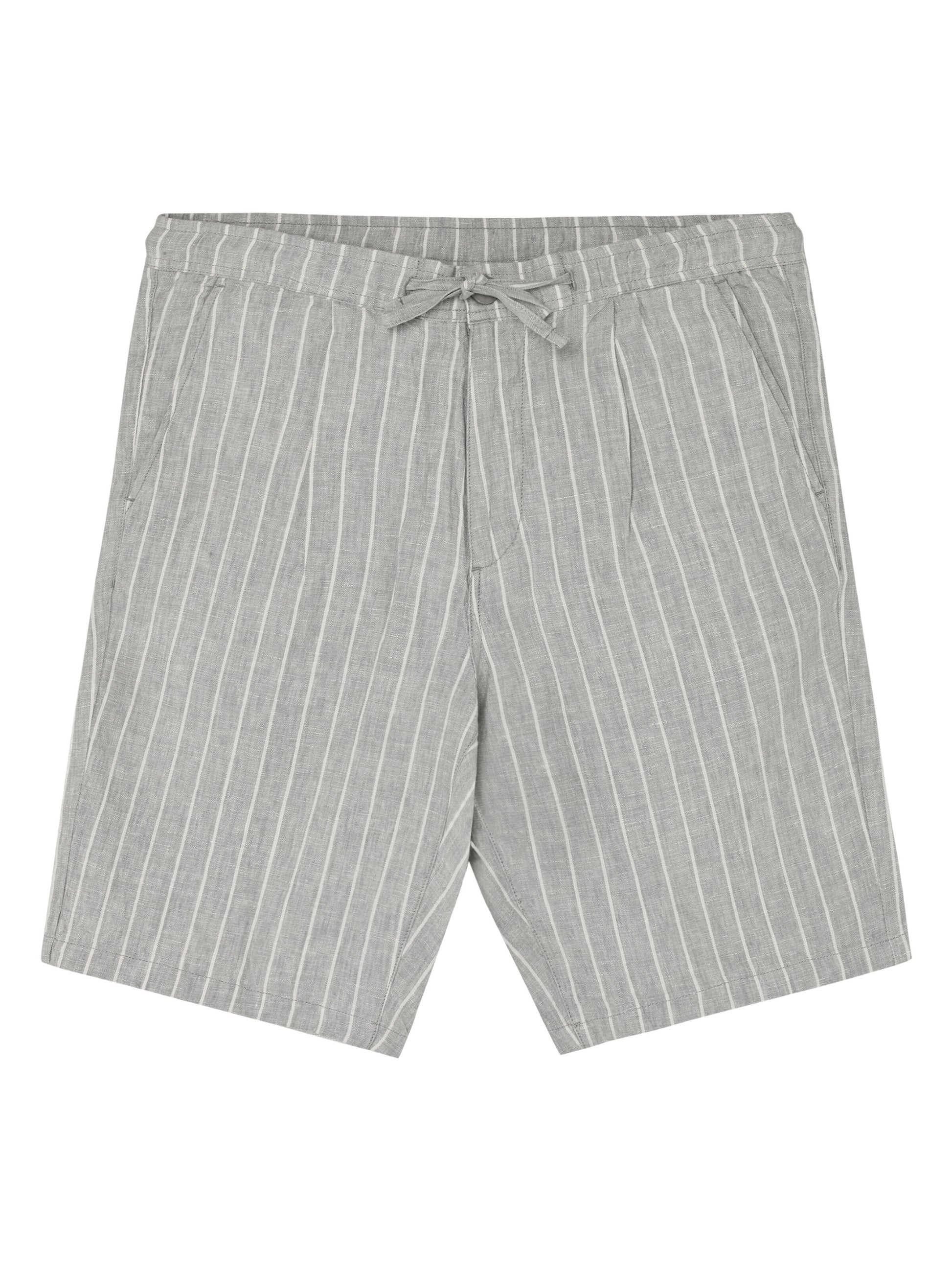 KCA - Fig loose linen shorts Grey stripe - WERTE FREUNDE