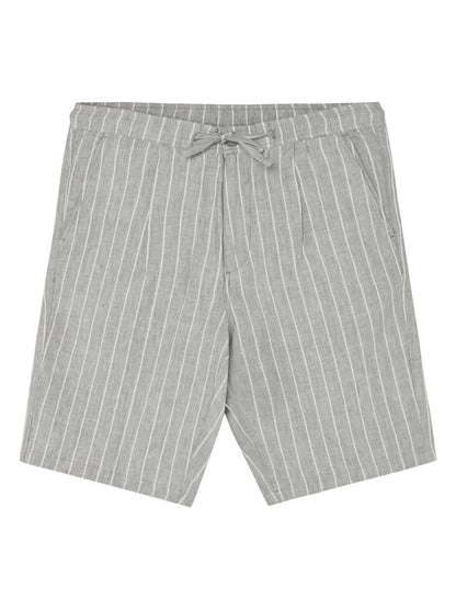 KCA - Fig loose linen shorts Grey stripe - WERTE FREUNDE