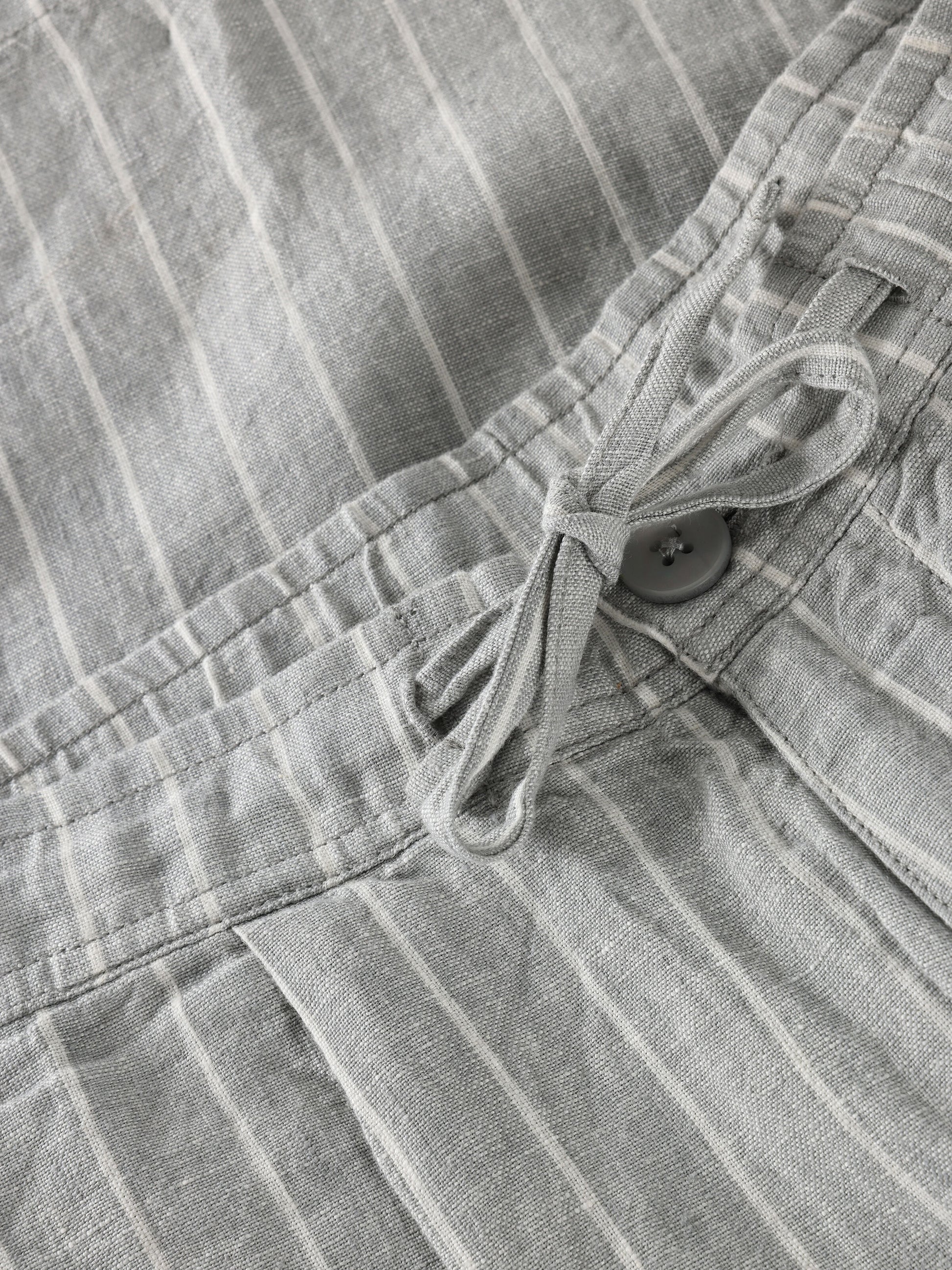 KCA - Fig loose linen shorts Grey stripe - WERTE FREUNDE