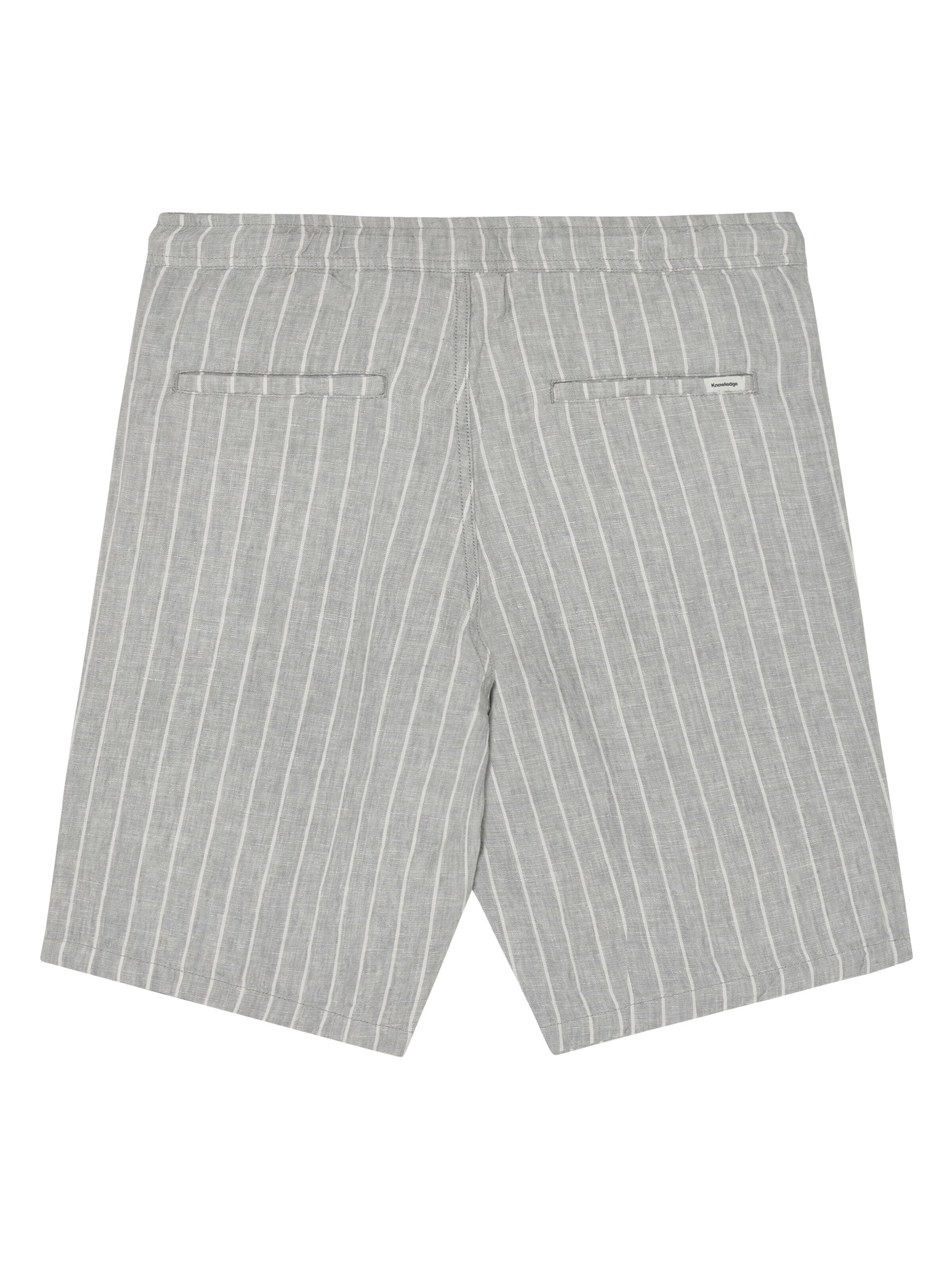 KCA - Fig loose linen shorts Grey stripe - WERTE FREUNDE