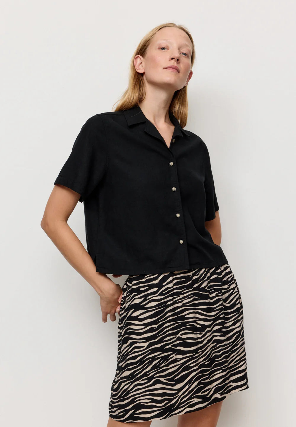 recolution - Skirt ZEDOARY ZEBRA black - WERTE FREUNDE