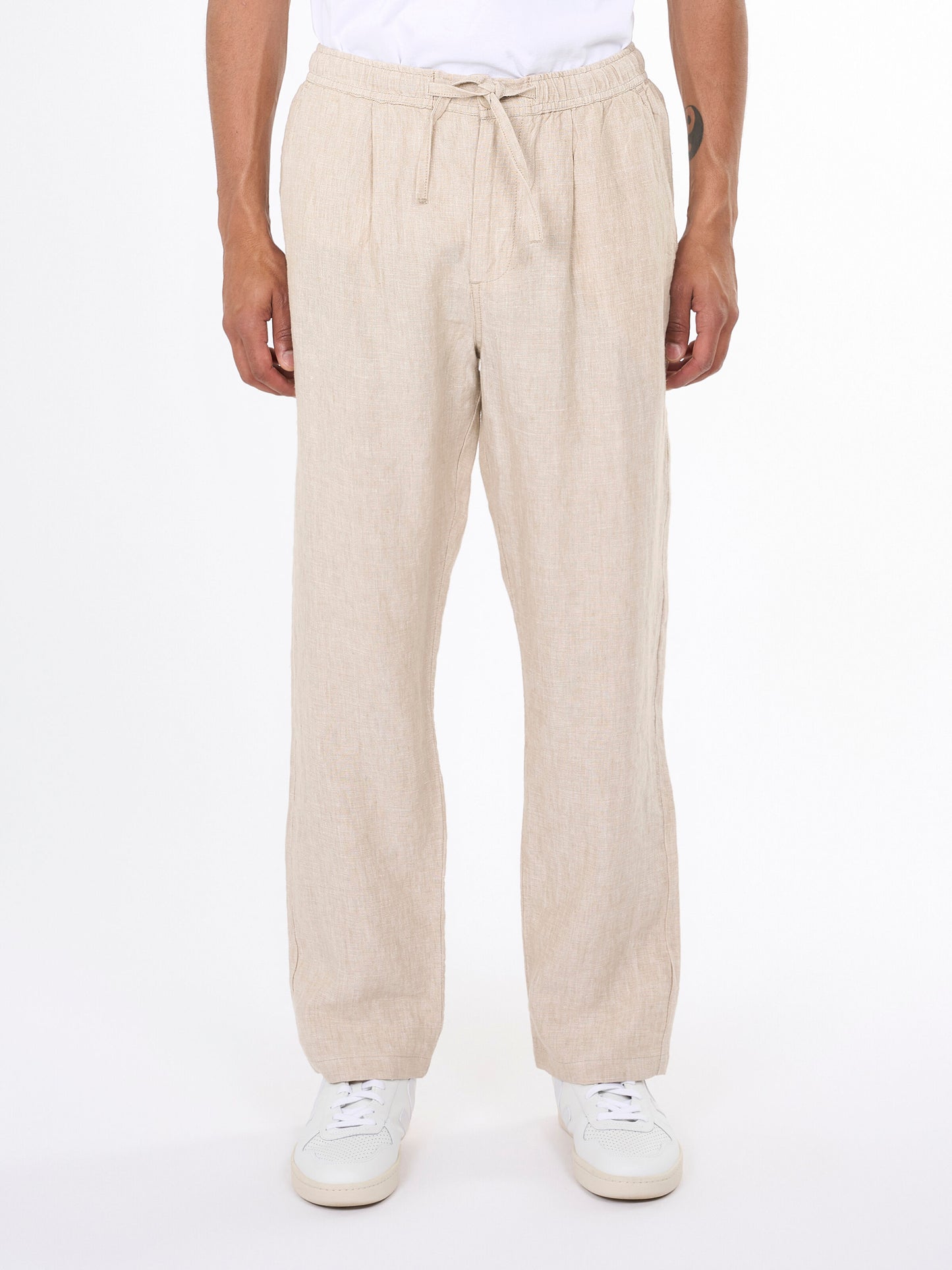 KCA - Fig loose linen pants Yarndyed - Light feather gray - WERTE FREUNDE