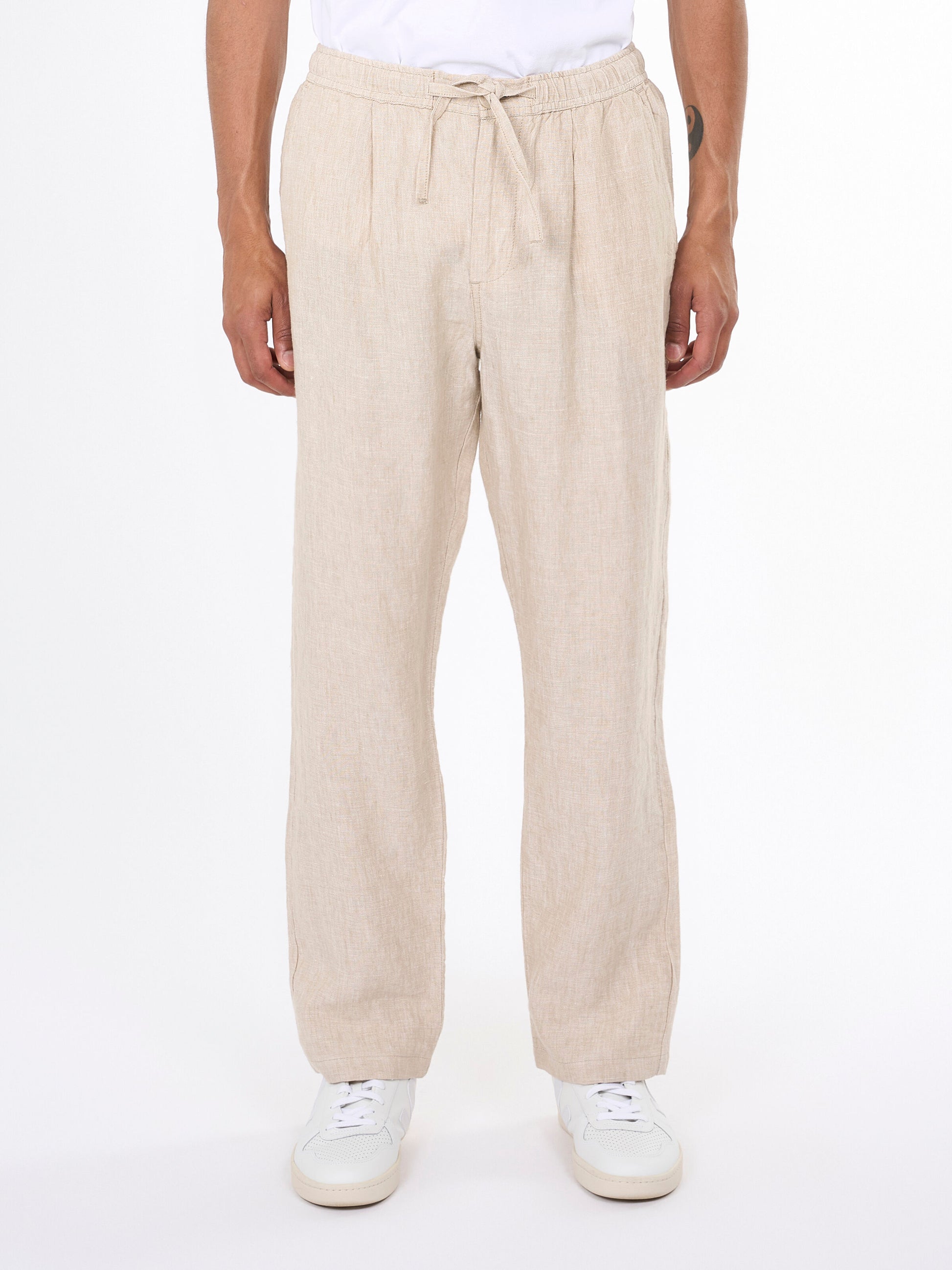 KCA - Fig loose linen pants Yarndyed - Light feather gray - WERTE FREUNDE