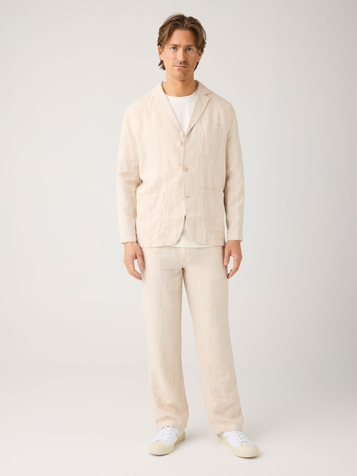 KCA - Fig loose linen pants Yarndyed - Light feather gray - WERTE FREUNDE
