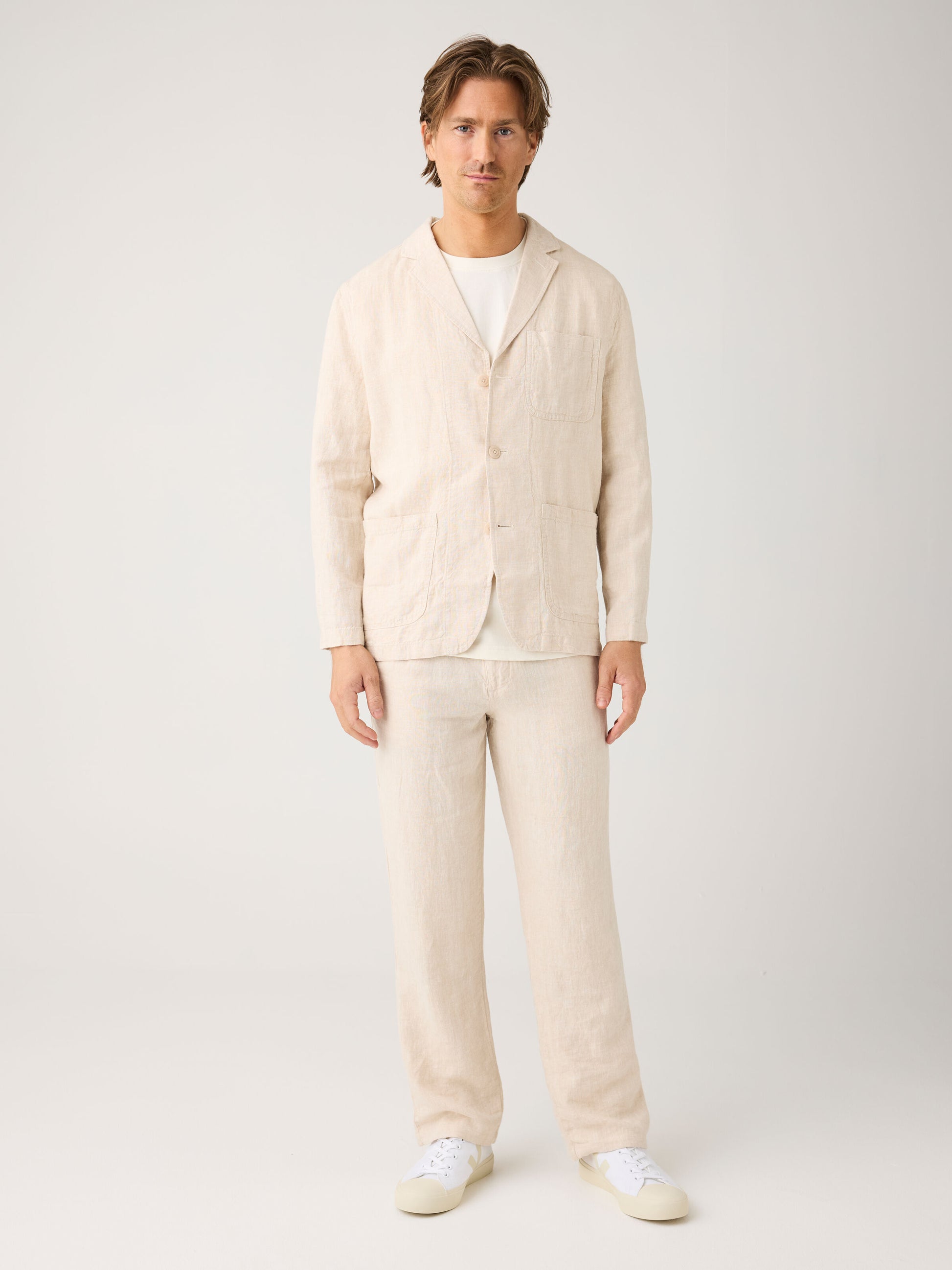 KCA - Fig loose linen pants Yarndyed - Light feather gray - WERTE FREUNDE