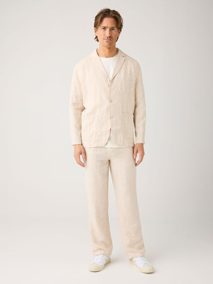 KCA - Fig loose linen pants Yarndyed - Light feather gray - WERTE FREUNDE