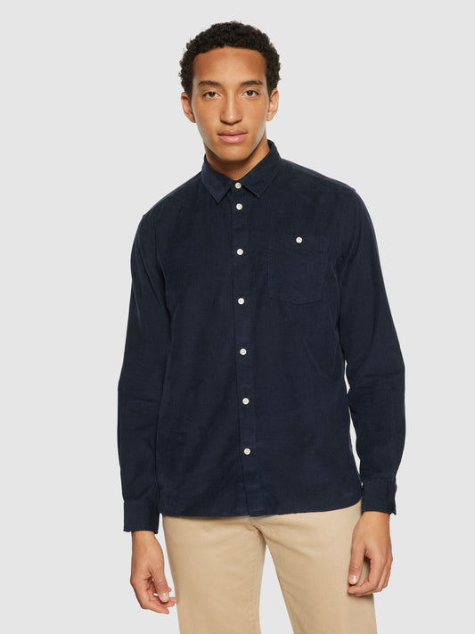 KCA - Regular fit corduroy shirt - Vegan Total Eclipse