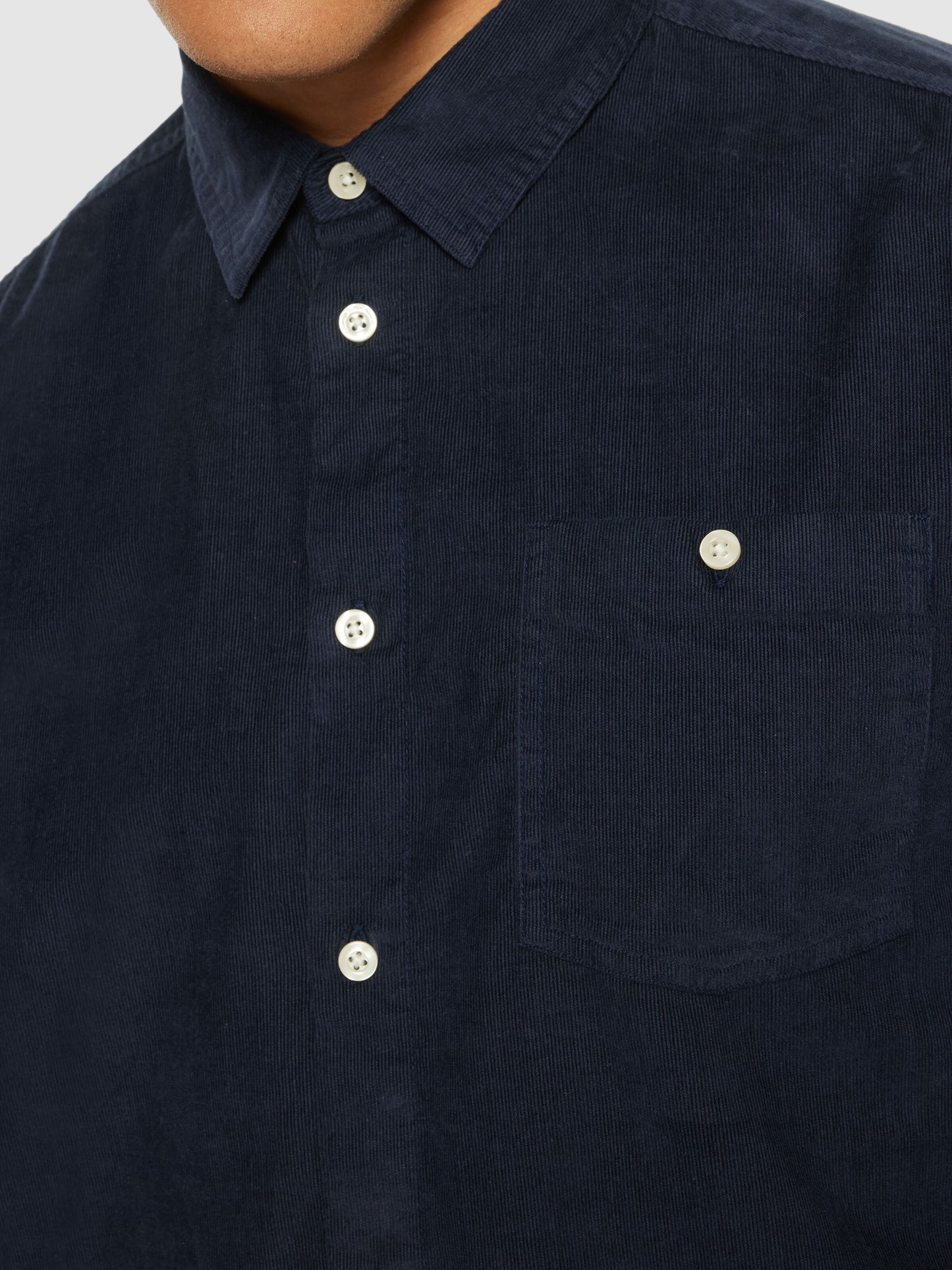 KCA - Regular fit corduroy shirt - Vegan Total Eclipse