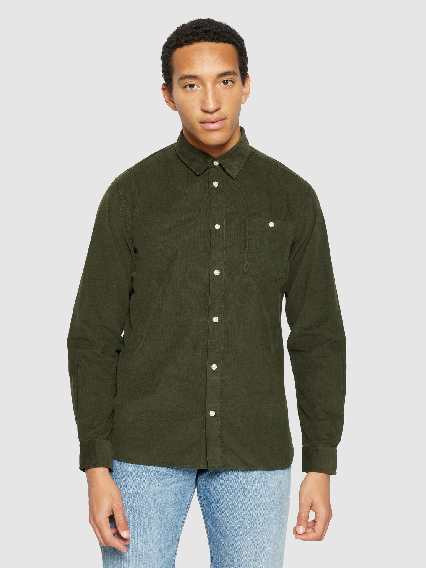 KCA - Regular fit corduroy shirt - Vegan Forrest Night