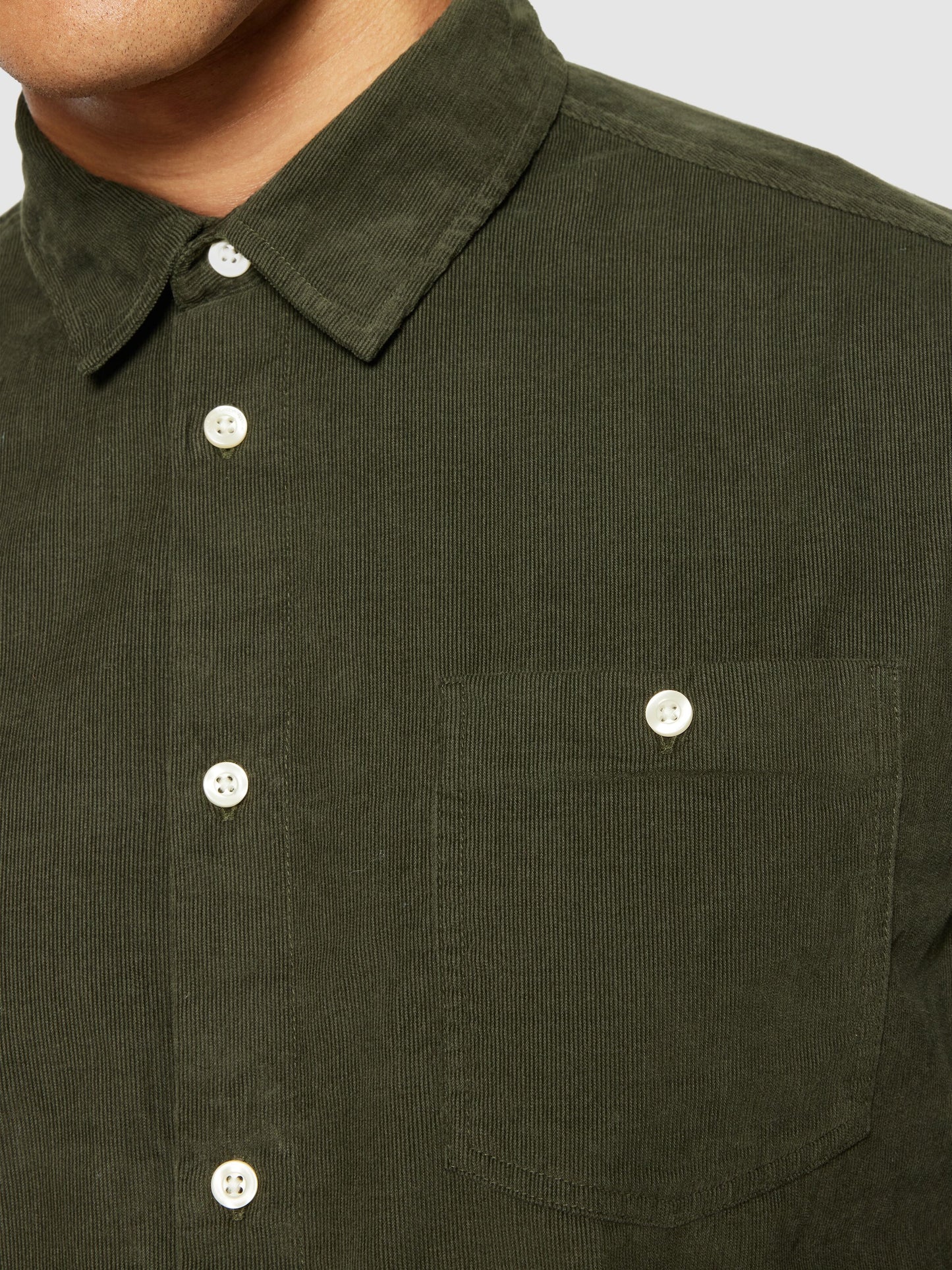 KCA - Regular fit corduroy shirt - Vegan Forrest Night