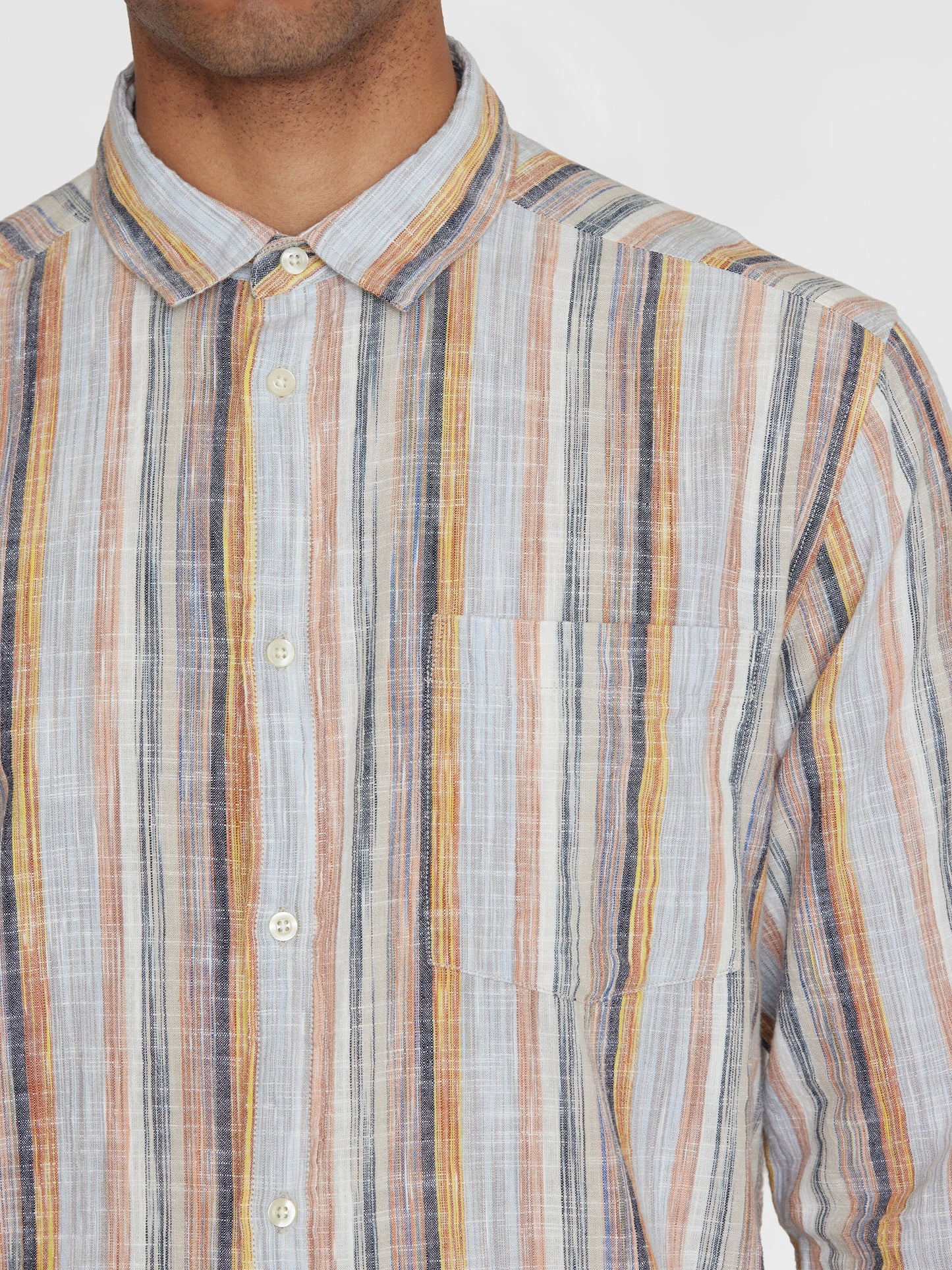 KCA - Loose multicolored striped linen shirt Multi color stripe