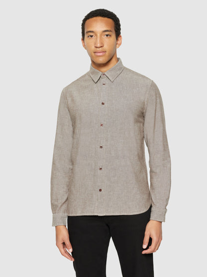 KCA - Regular fit heavy twill flannel shirt - Vegan Demitasse (brown)