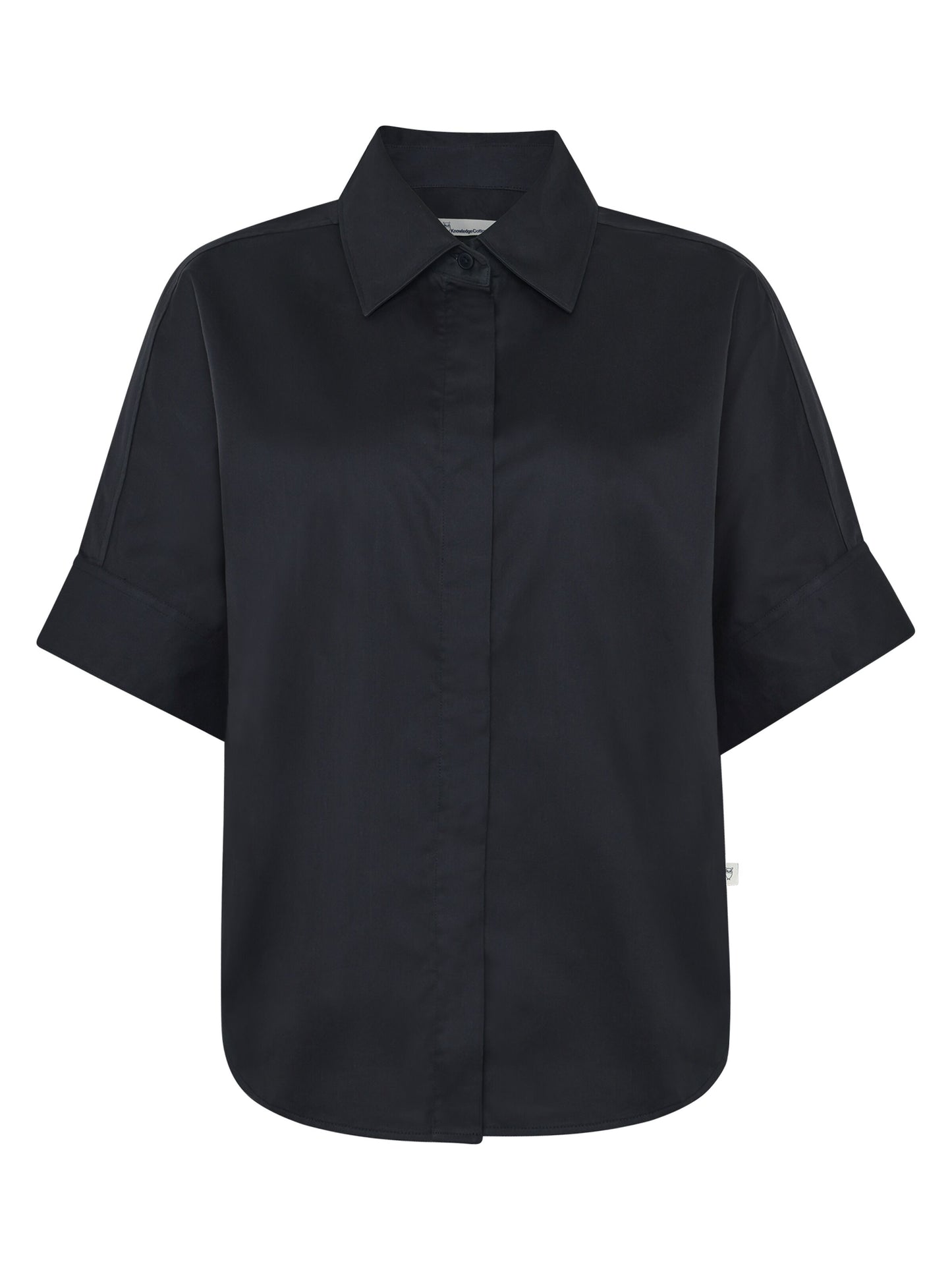 KCA - Relaxed Linen-mix short sleeve shirt Black Jet - WERTE FREUNDE