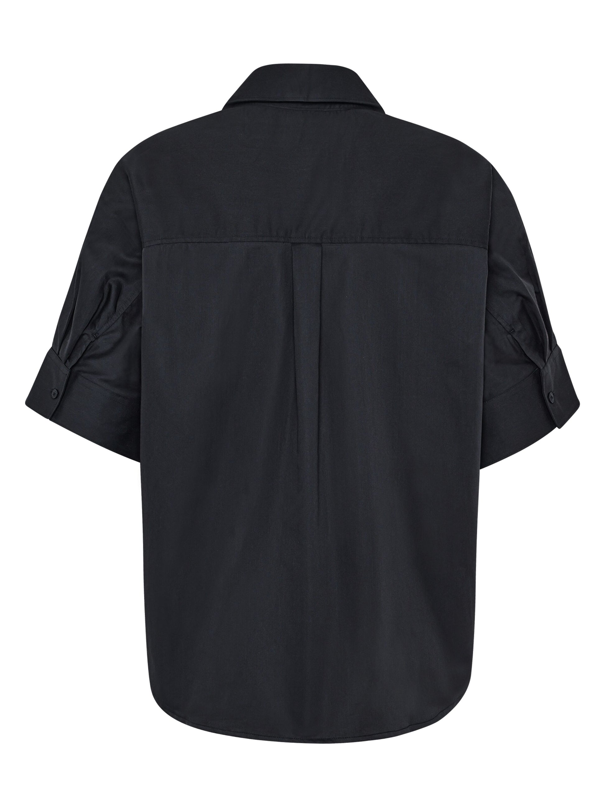 KCA - Relaxed Linen-mix short sleeve shirt Black Jet - WERTE FREUNDE