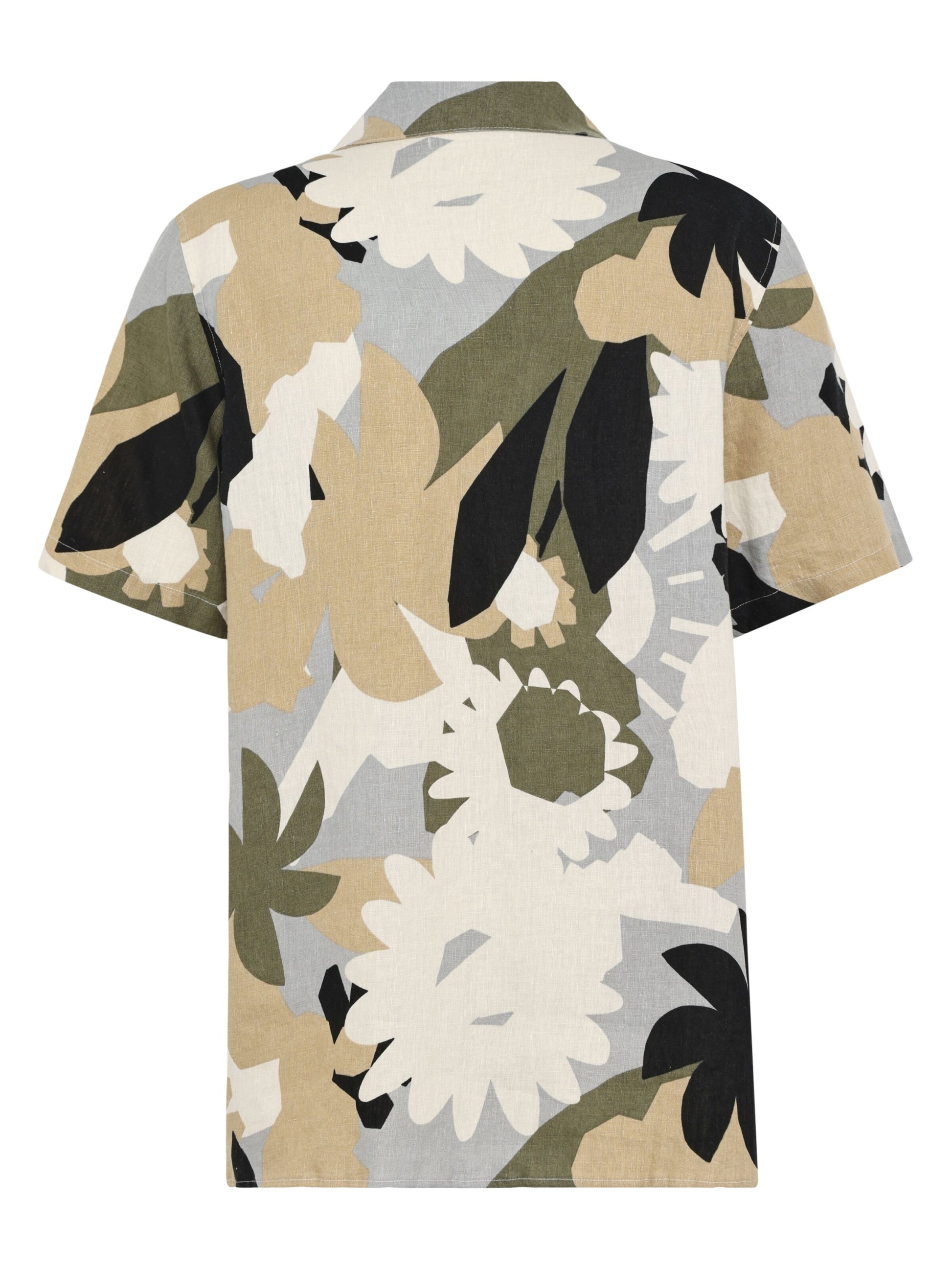 KCA - Relaxed linen print short sleeve shirt Green - WERTE FREUNDE