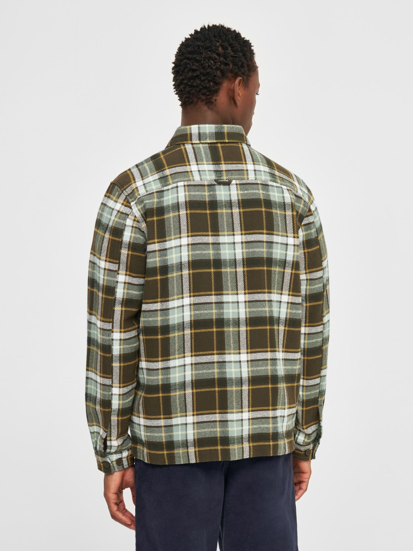 KCA - Big checked heavy flannel overshirt Green check