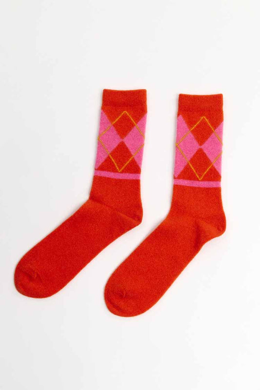 Suite 13 - ARGYLE SOCKS WOOL ORANGE