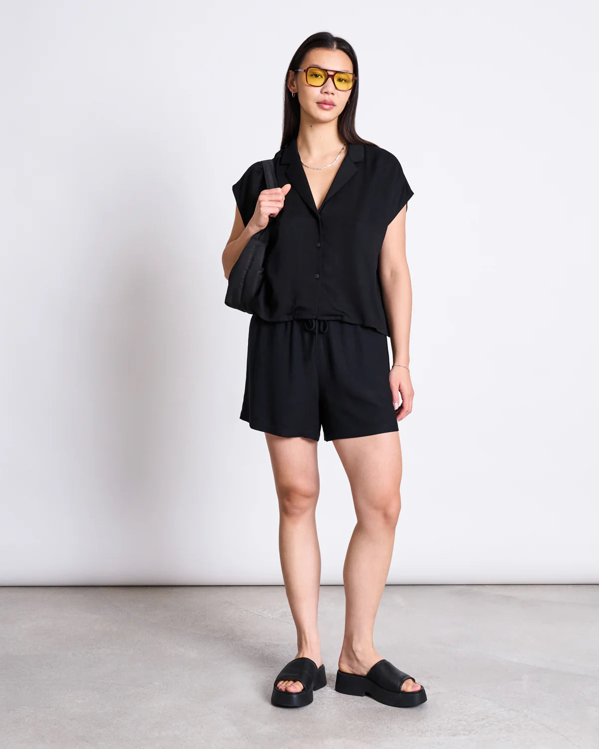 JAN N JUNE - LOV Drawstring Shorts black - WERTE FREUNDE