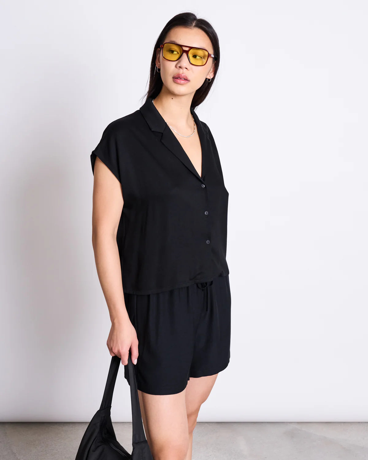 JAN N JUNE - LOV Drawstring Shorts black - WERTE FREUNDE