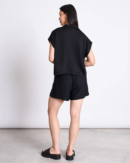 JAN N JUNE - LOV Drawstring Shorts black - WERTE FREUNDE