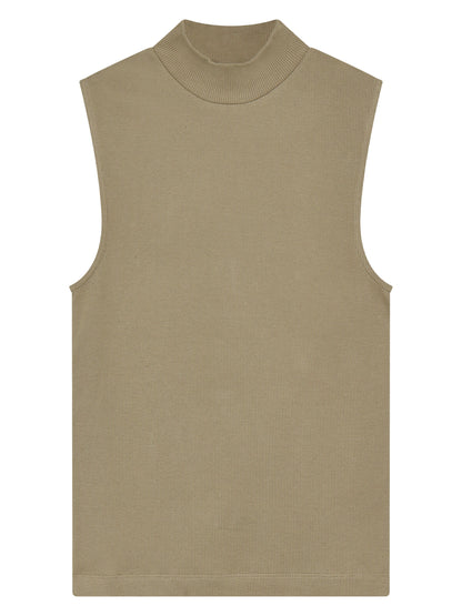 KCA - Rib mock neck top Twill - WERTE FREUNDE