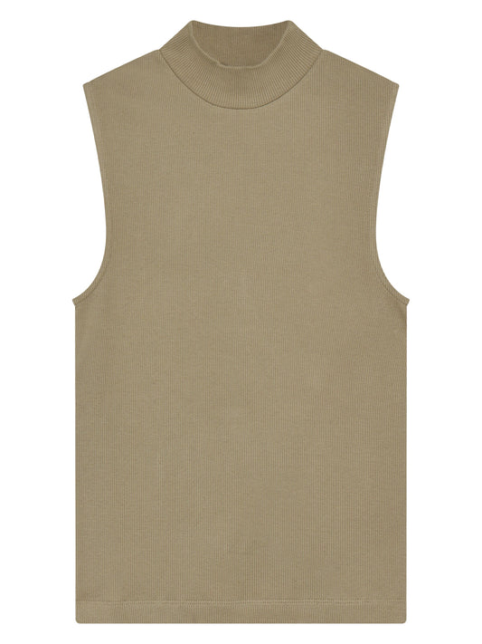 KCA - Rib mock neck top Twill - WERTE FREUNDE