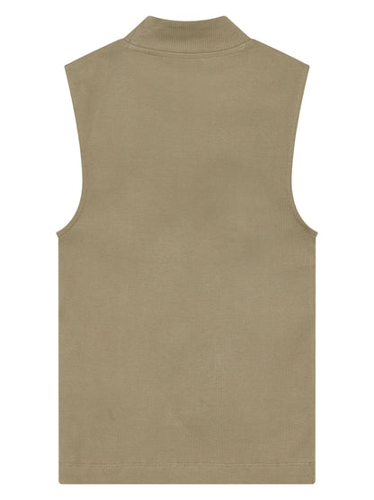 KCA - Rib mock neck top Twill - WERTE FREUNDE