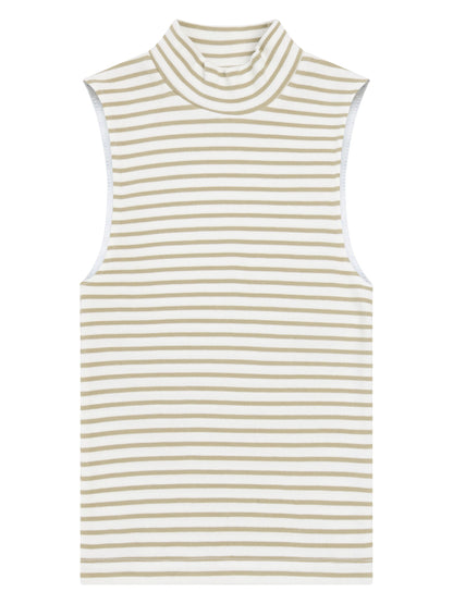 KCA - Rib mock neck top Creme Stripe - WERTE FREUNDE