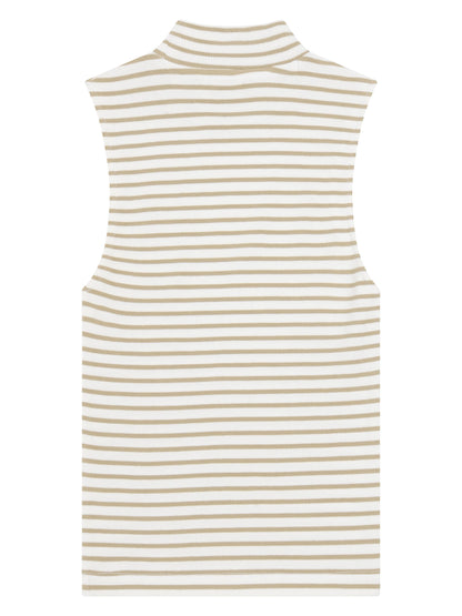 KCA - Rib mock neck top Creme Stripe - WERTE FREUNDE