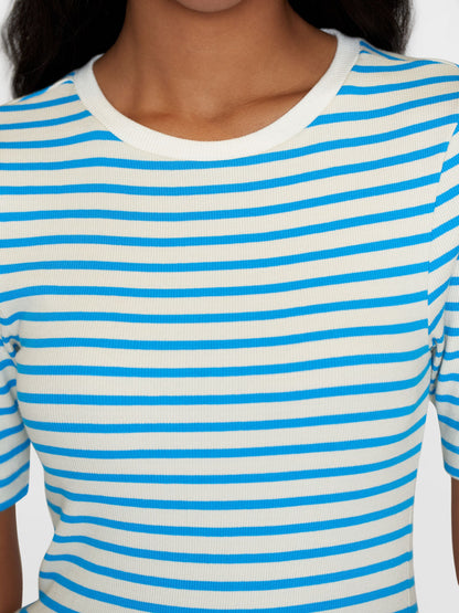 KCA - Striped rib t-shirt Blue stripe