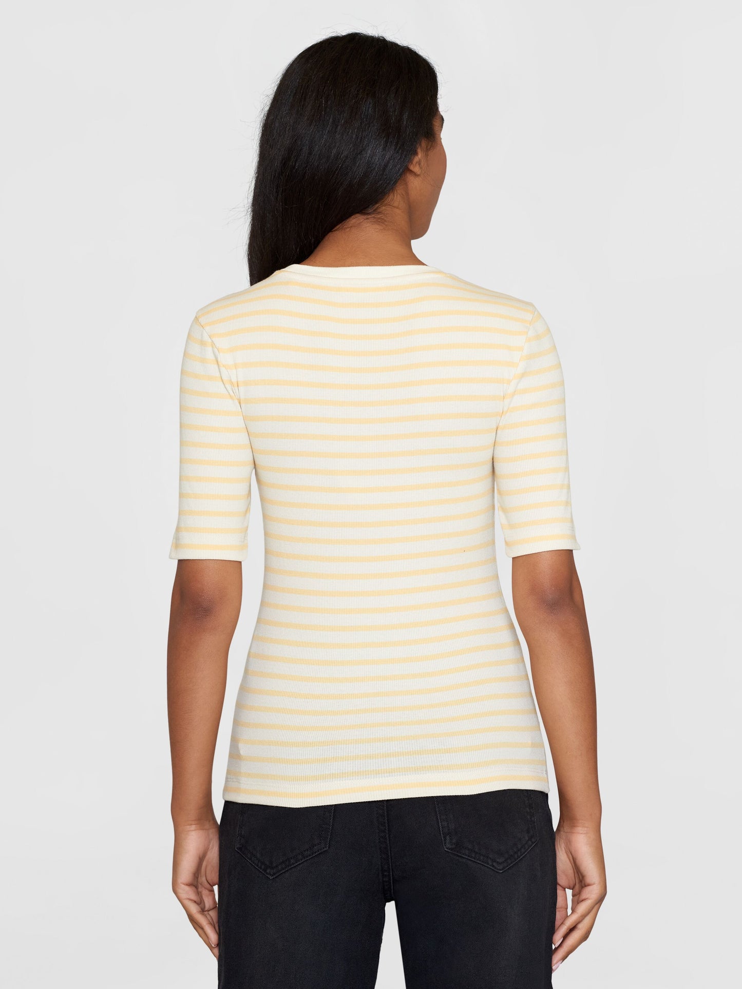 KCA - Striped rib t-shirt Yellow stripe