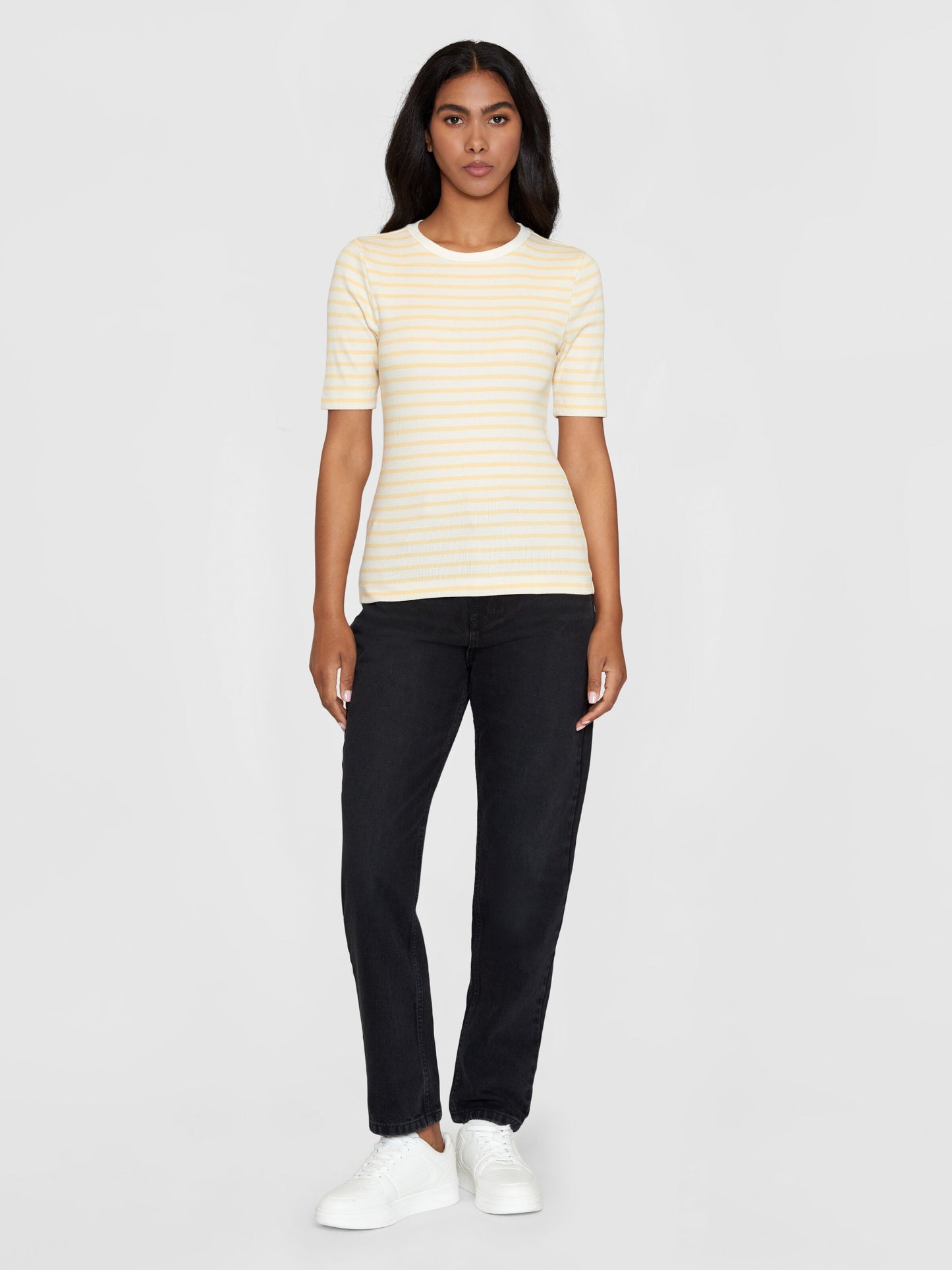 KCA - Striped rib t-shirt Yellow stripe