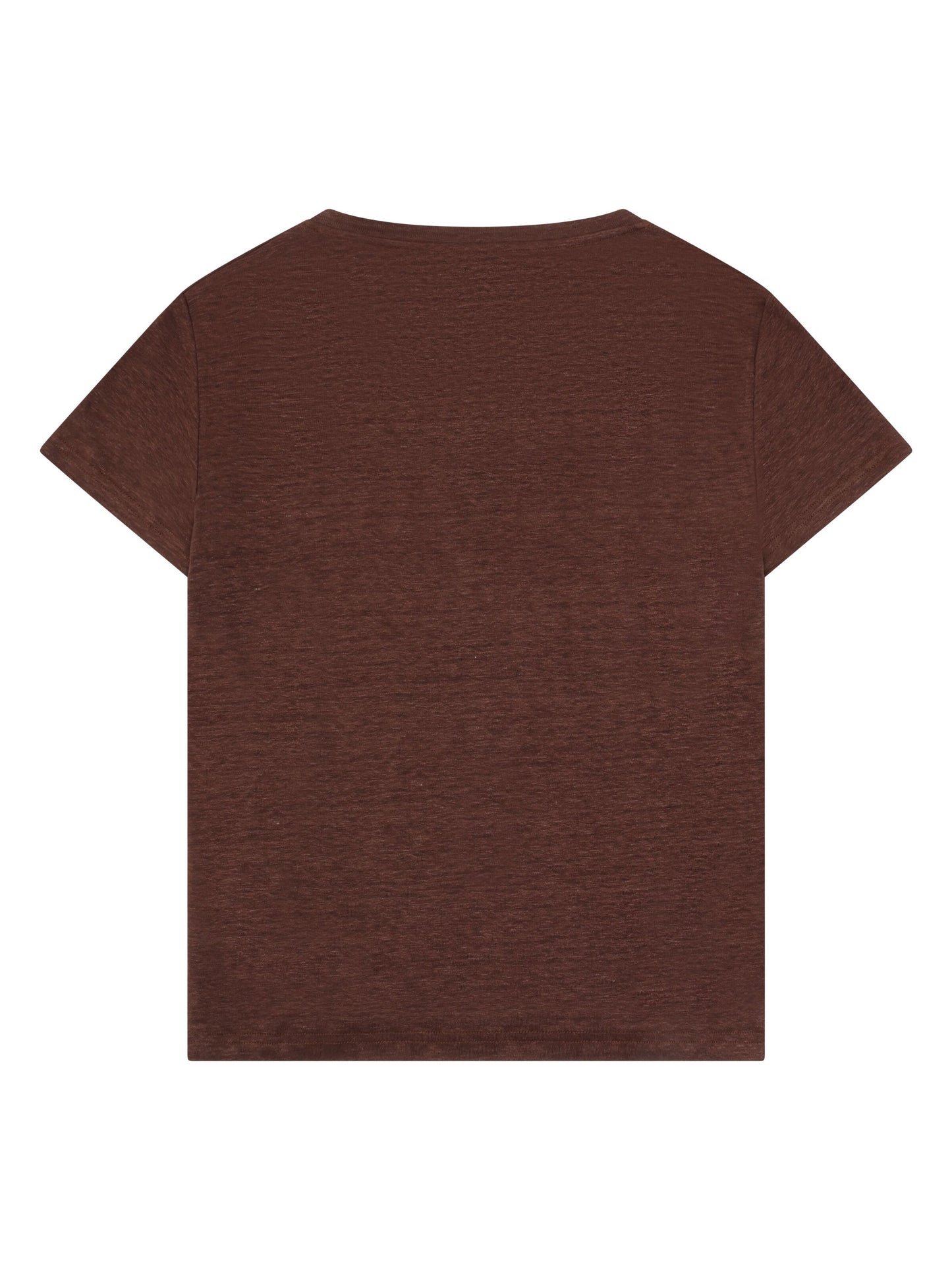 KCA - Linen v-neck t-shirt Shaved Chocolate - WERTE FREUNDE