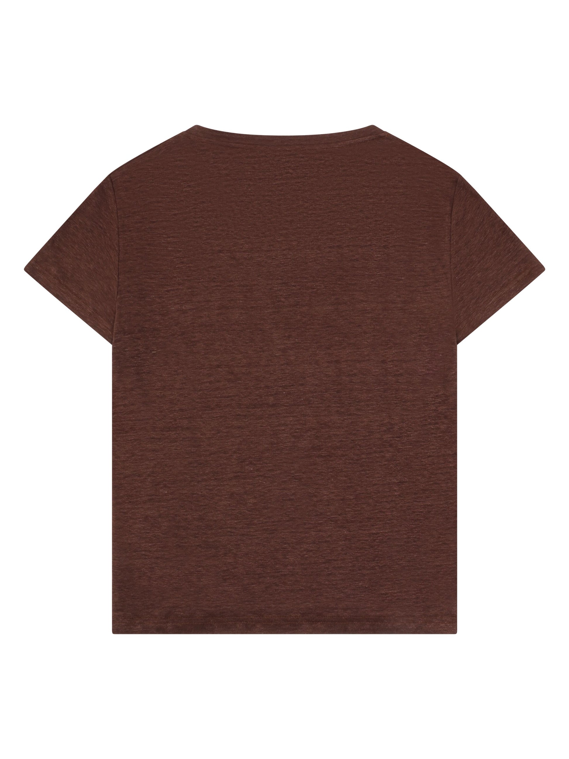 KCA - Linen v-neck t-shirt Shaved Chocolate - WERTE FREUNDE