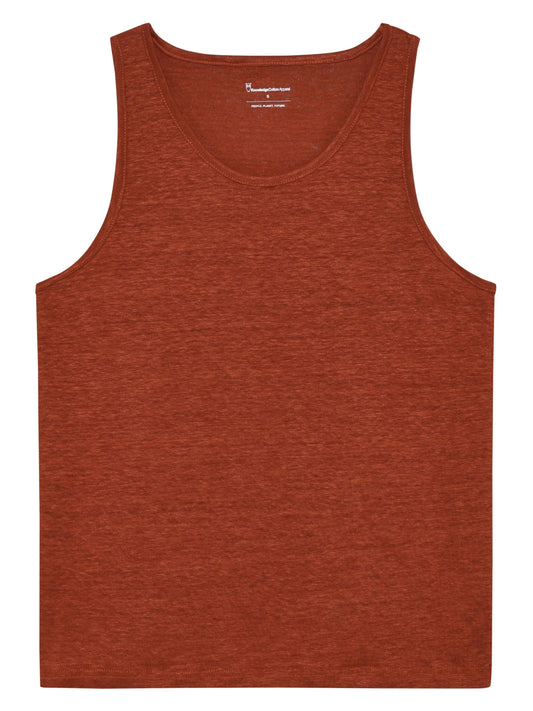 KCA - Linen tank top Burnt Brick - WERTE FREUNDE