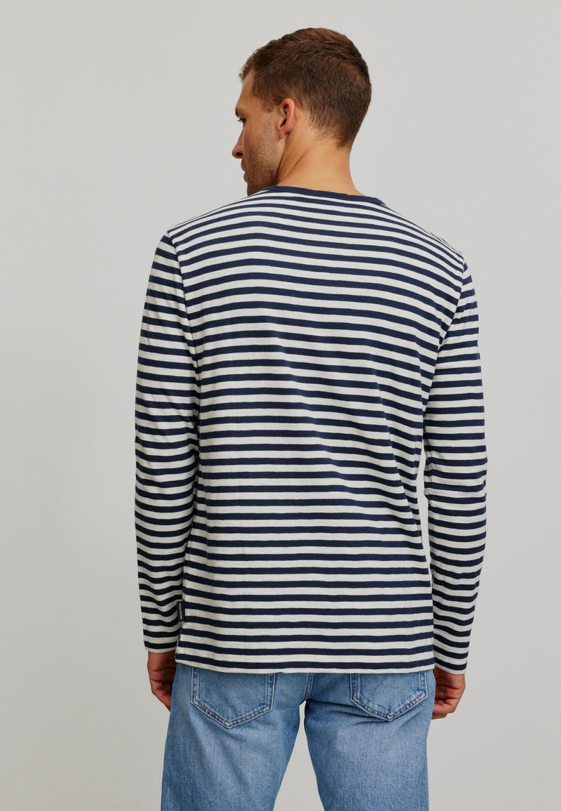 recolution - Longsleeve MACA STRIPES dark navy - WERTE FREUNDE