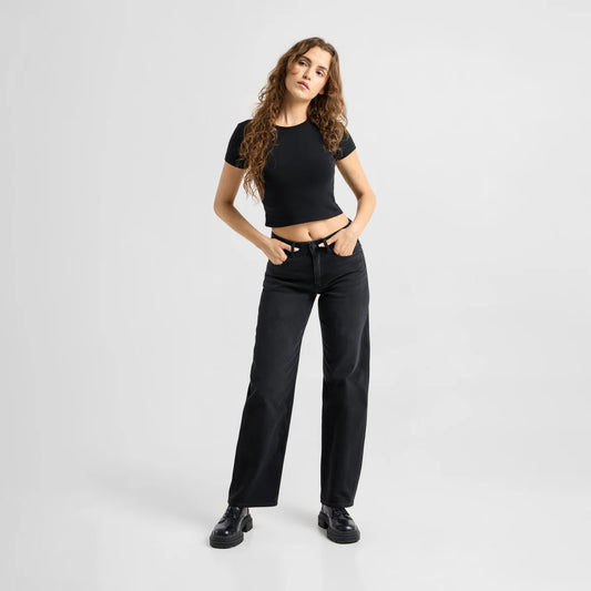 Dawn Denim - ASH Barrel Leg Minimal Stretch - Classic Black Denim