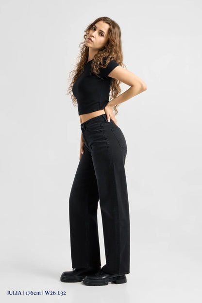 Dawn Denim - ASH Barrel Leg Minimal Stretch - Classic Black Denim