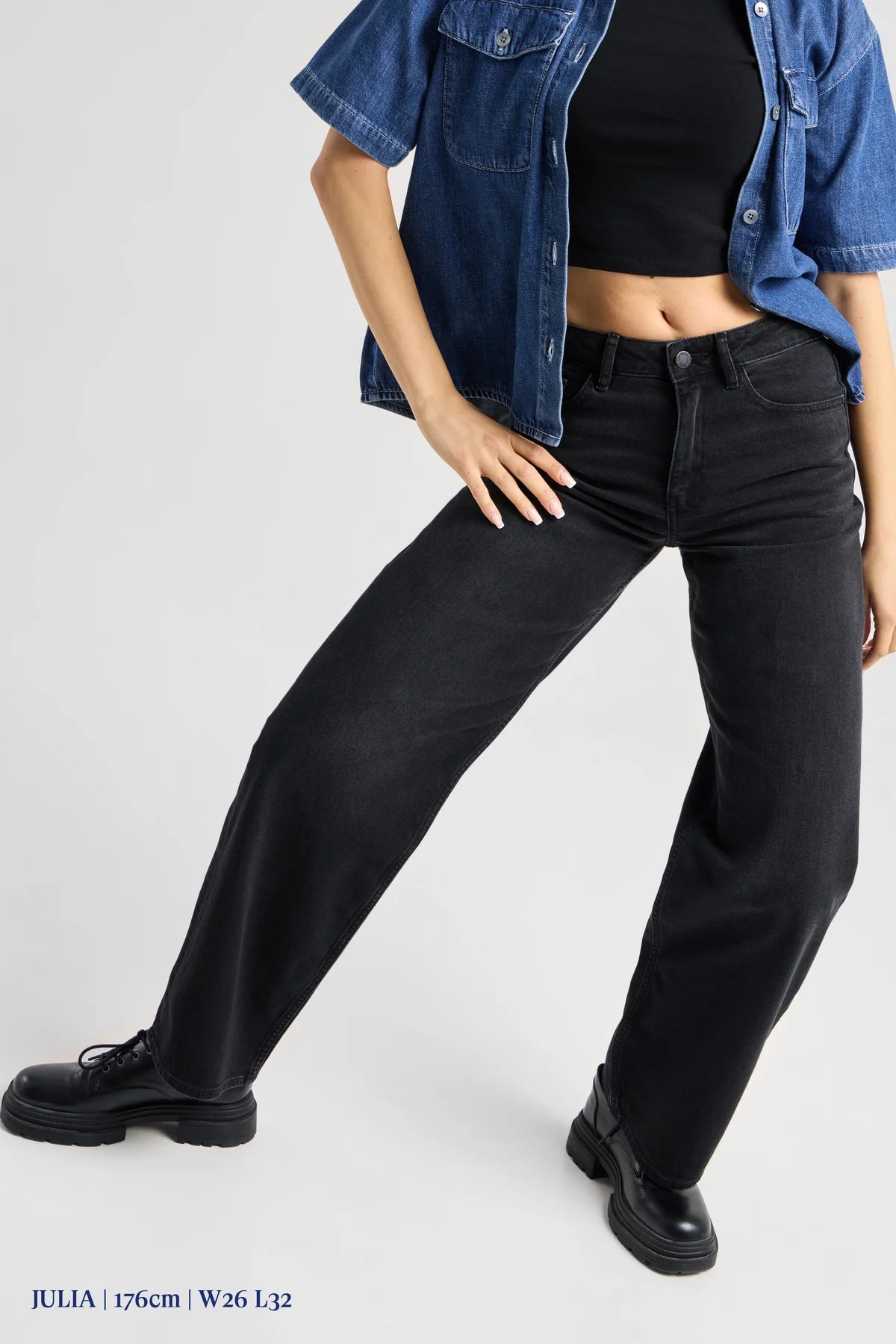 Dawn Denim - ASH Barrel Leg Minimal Stretch - Classic Black Denim