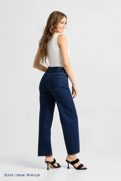 Dawn Denim - ASH Barrel Leg Minimal Stretch - Classic Dark Blue