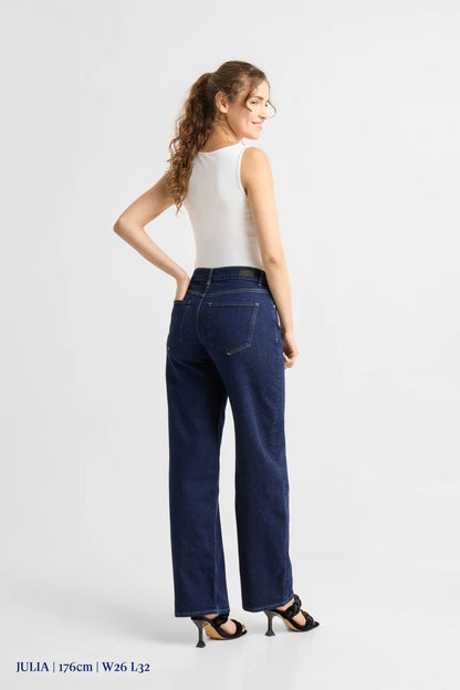 Dawn Denim - ASH Barrel Leg Minimal Stretch - Classic Dark Blue