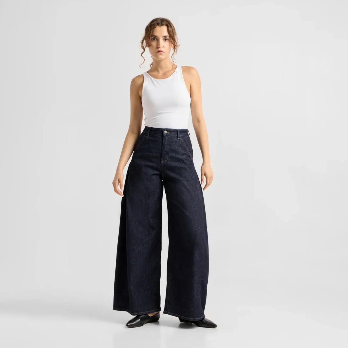 Dawn Denim - BEAMER Soft Denim - Super Wide Leg Raw Blue