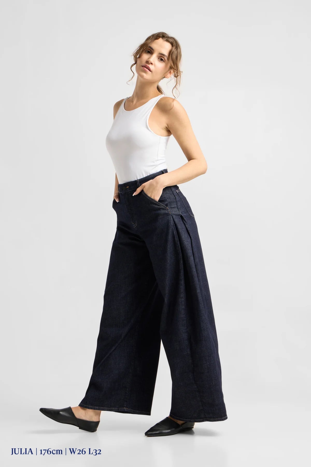 Dawn Denim - BEAMER Soft Denim - Super Wide Leg Raw Blue