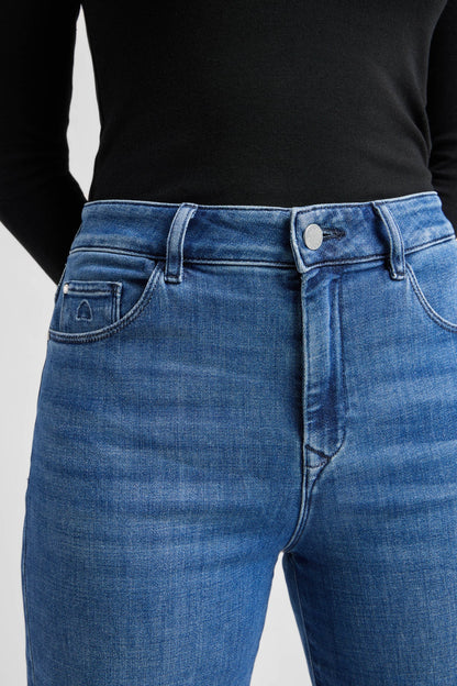Dawn Denim - DEW Flared Soft Denim - Classic Medium Blue