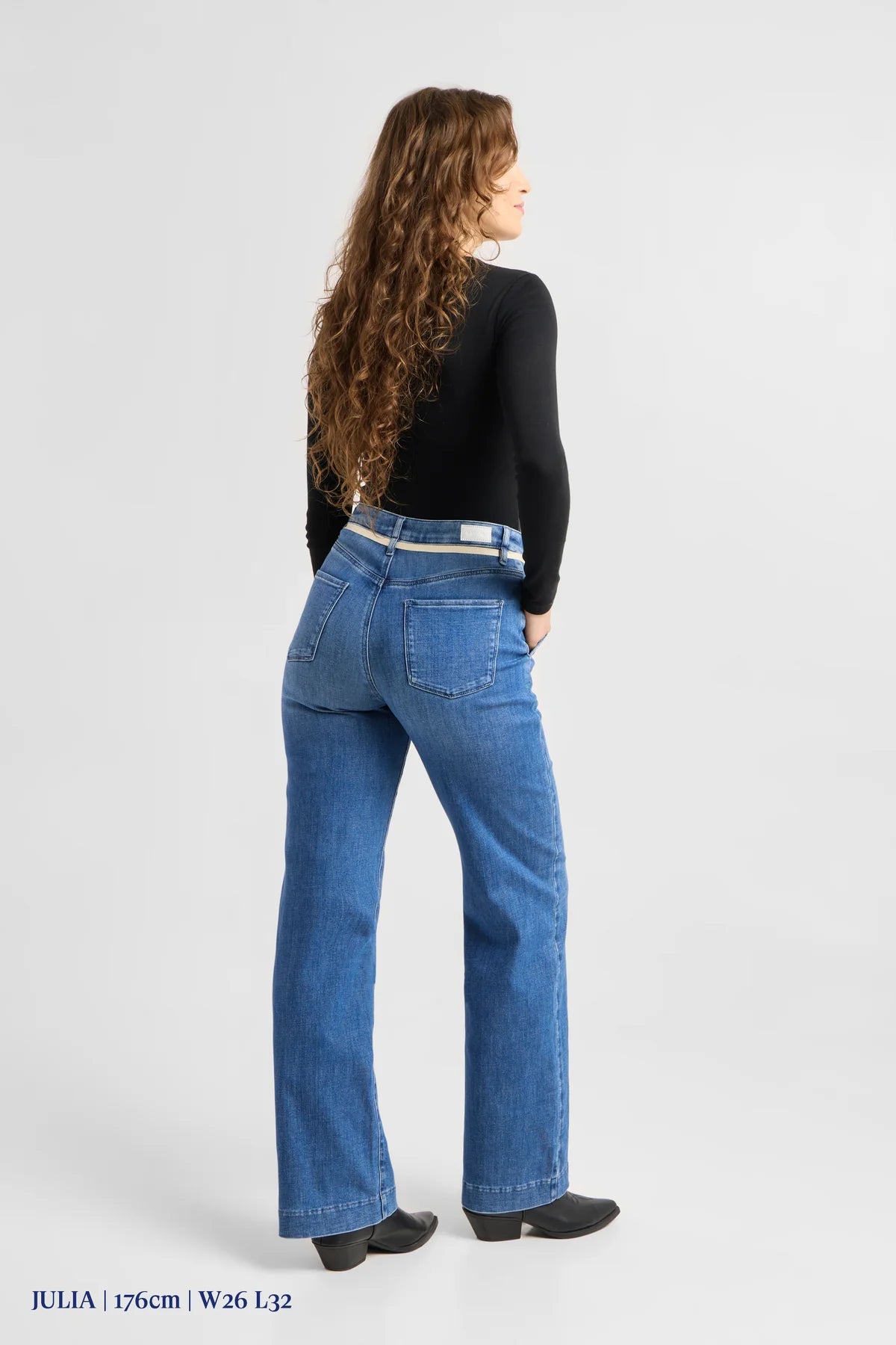 Dawn Denim - DEW Flared Soft Denim - French Pocket Medium Blue