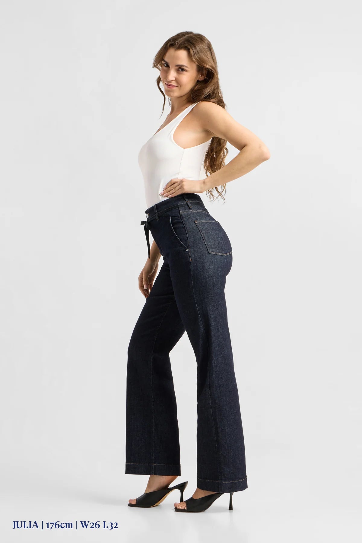 Dawn Denim - DEW Flared Soft Denim - French Pocket Raw Blue