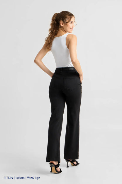 Dawn Denim - DEW Flared Soft Denim - French Pocket Stay Black
