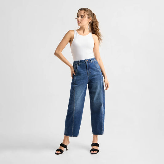 Dawn Denim - MOONDUST Soft Denim - Wide Barrel leg Vintage Blue
